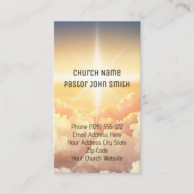 Christian Heavenly Cloud Church Business Cards (Front)