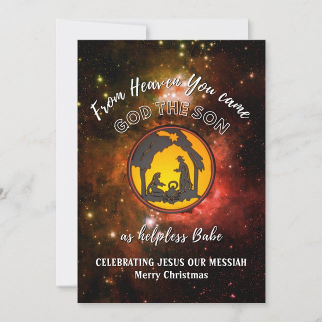 Christian HELPLESS BABE Christmas Nativity Holiday Card (Front)