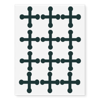 Christian Heraldry Blue Pommee Cross Temporary Tattoos