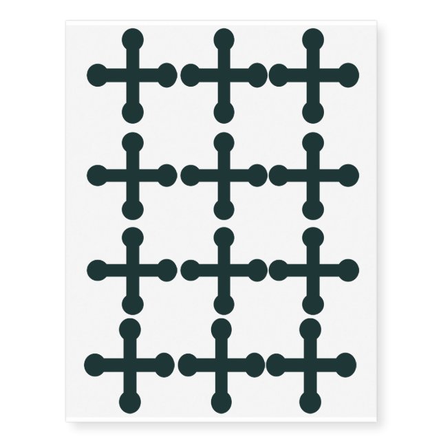 Christian Heraldry Blue Pommee Cross Temporary Tattoos (Front)
