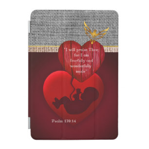 Christian Hessian Embryo Red Heart Womb Dove iPad Mini Cover