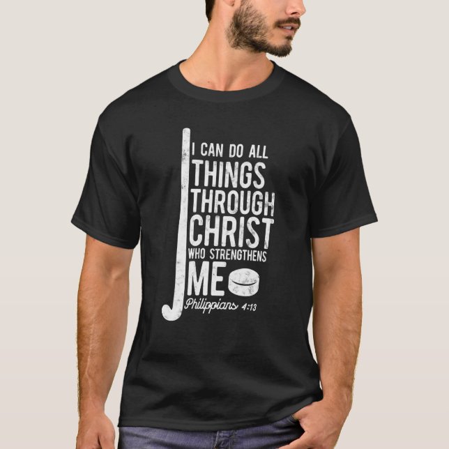 Christian Hockey Plyer I Can Do All Things Philipp T-Shirt (Front)
