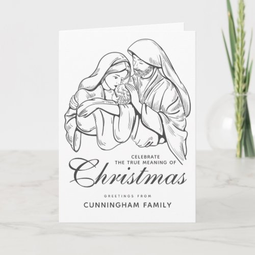 Christian Holy Nativity Christmas Greetings Card