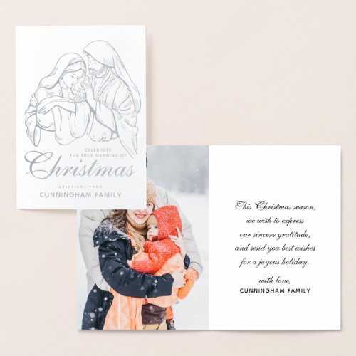 Christian Holy Nativity Christmas Greetings Foil Card