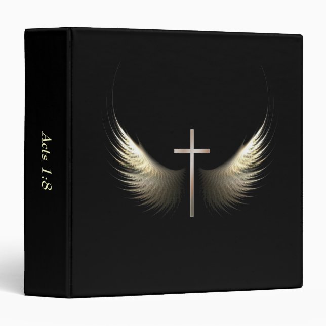 Christian Holy Spirit Wings and Cross Custom Verse Binder (Front/Spine)