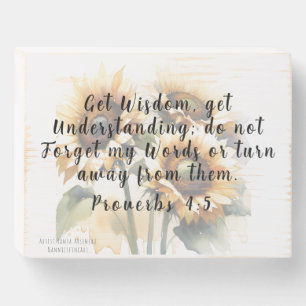 Christian Home Decor/ Get Wisdom/Proverbs 4:5 Wooden Box Sign