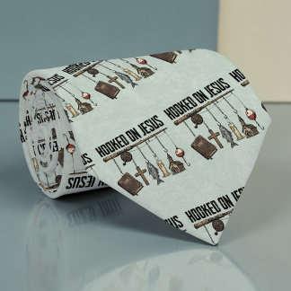 Christian Hooked on Jesus Custom Necktie