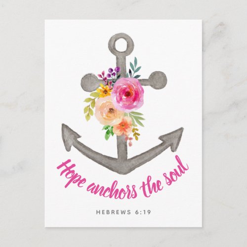 Christian Hope Anchors the Soul Bible Verse Postcard