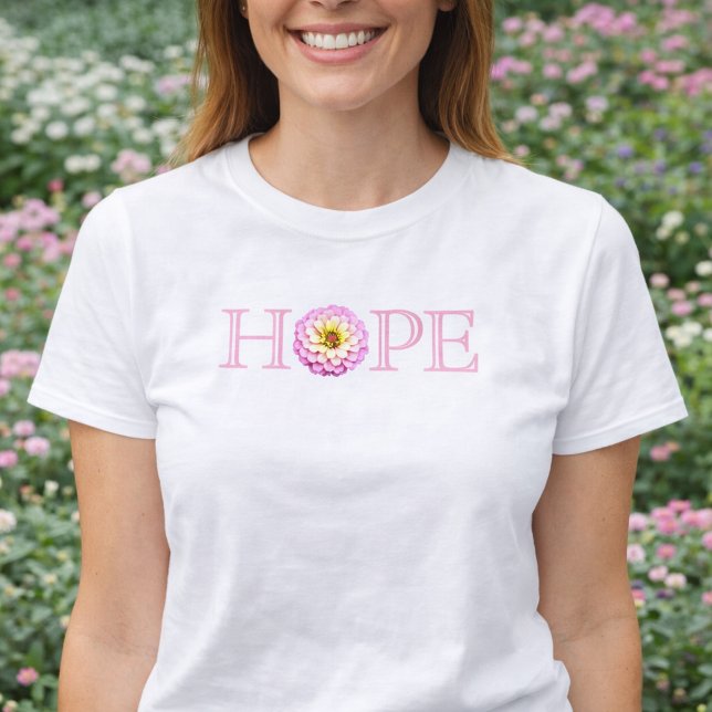 Christian Hope Floral Shirt Pink Zinnia Faith (Hope Spring Floral Christian Design Christian Shirt )
