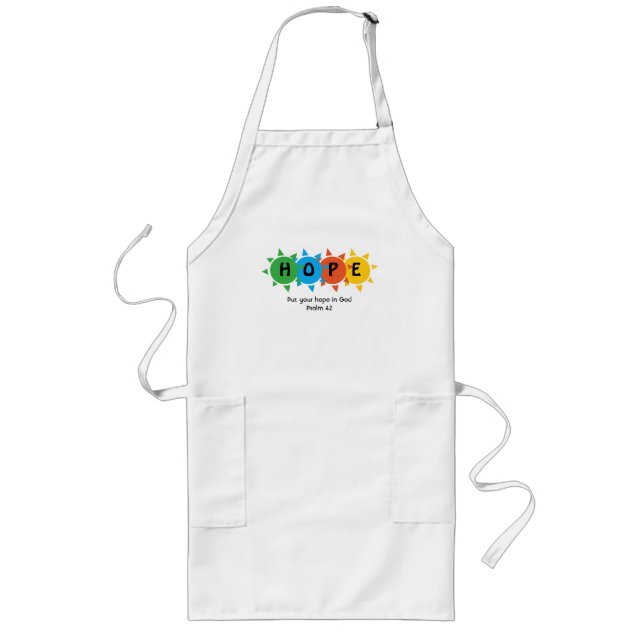 Christian HOPE IN GOD Psalm 42 Personalized Long Apron (Front)