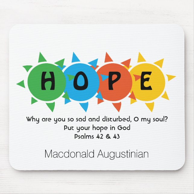 Christian HOPE IN GOD Psalm 42 Personalized Mouse Pad (Front)