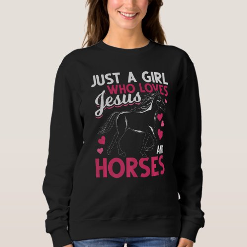 Christian Horse Rider Girls Jesus Horse Riding Wom Sweatshirt