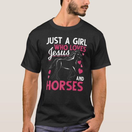 Christian Horse Rider Girls Jesus Horse Riding Wom T_Shirt