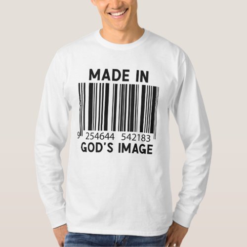 Christian Humor Barcode _ Made In Gods Image T_Shirt
