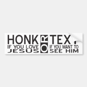 Christian Humor Funny Car Bumper Sticker Black