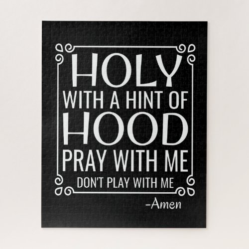 Christian Humor Holy and Hood Jigsaw Puzzle