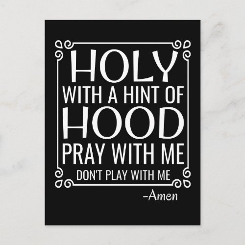 Christian Humor Holy and Hood Postcard