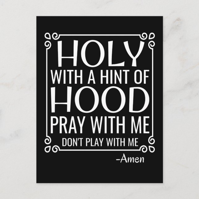 Christian Humor Holy and Hood Postcard (Front)