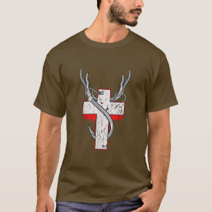 Christian Hunting Fishing Hunter Angler Antler Cro T-Shirt