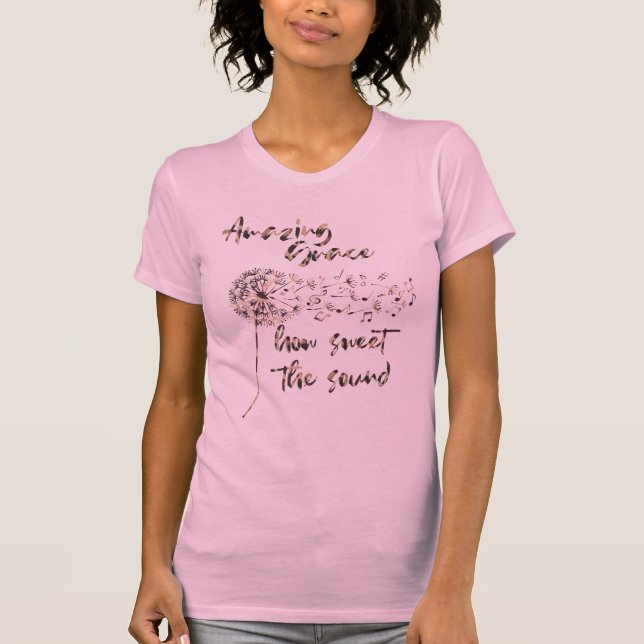 Christian Hymn; Amazing Grace Quote T-Shirt (Front)