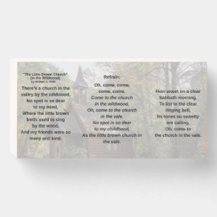 Christian Hymn Little Brown Church Decor Wooden Box Sign