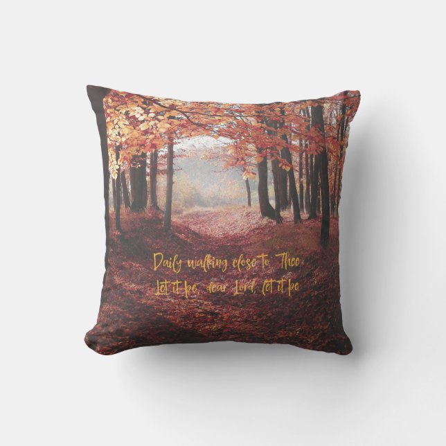Christian Hymn Lyric Throw Pillow (Front)