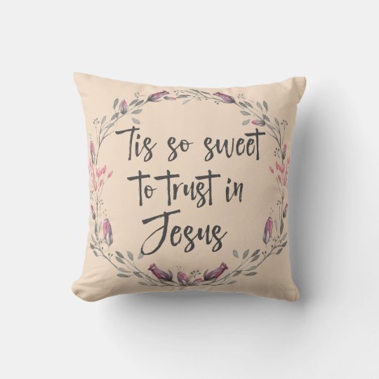 Christian Hymn Lyric Throw Pillow