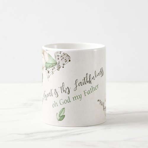 Christian Hymn Magnolia Script Watercolor Coffee Mug