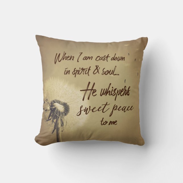 Christian Hymn Quote Throw Pillow (Front)