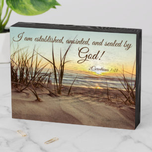 Christian I Am Anointed & Sealed By God Wooden Box Sign