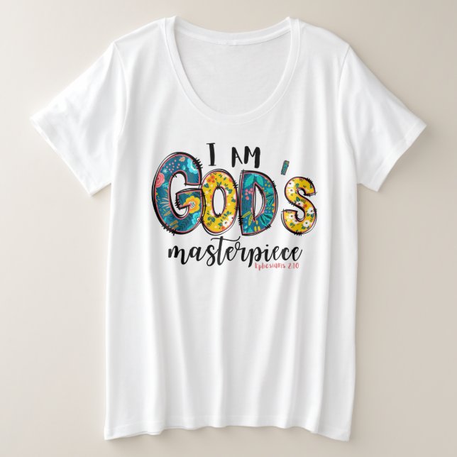 Christian I Am God's Masterpiece  Plus Size T-Shirt (Design Front)