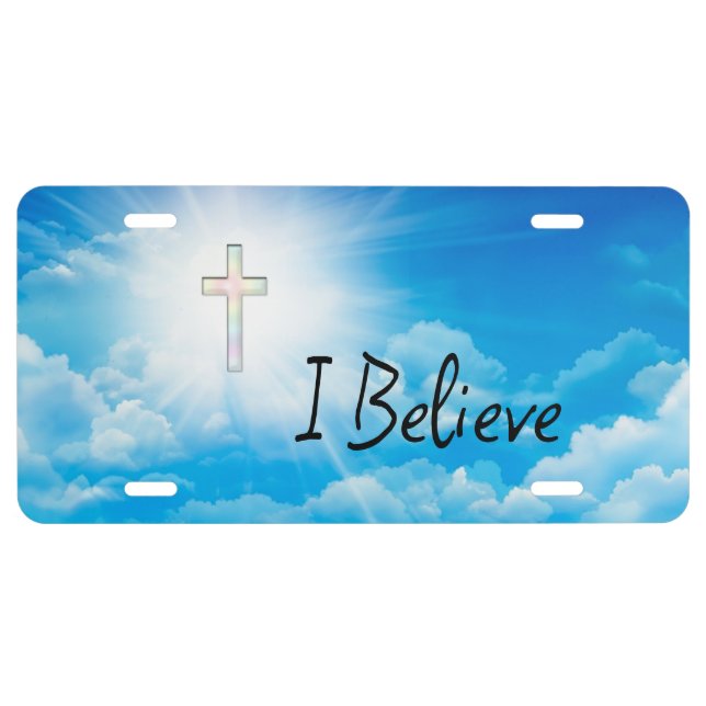 Christian I Believe Theme License Plates (Front)