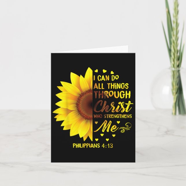 Christian I Can Do All Things Through Christ Bible Card (Front)