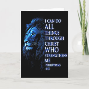 Christian I Can Do All Things Through Christ Lion Card