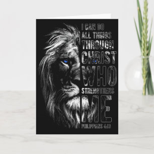 Christian I Can Do All Things Through Christ Lion  Card