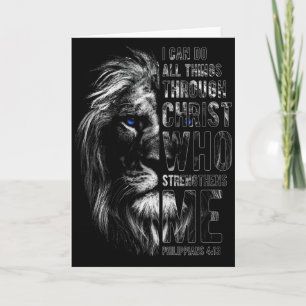 Christian I Can Do All Things Through Christ Lion Card