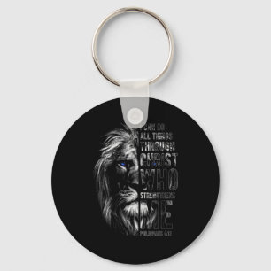 Christian I Can Do All Things Through Christ Lion  Keychain