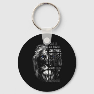 Christian I Can Do All Things Through Christ Lion  Keychain