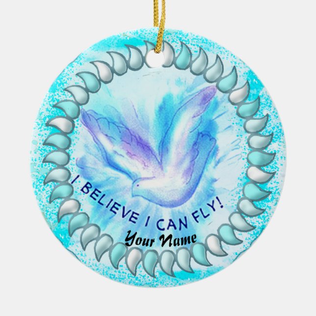 Christian I Can Fly    Ceramic Ornament (Front)