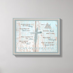 Christian I Can Only Imagine Turquoise Cross Teal Canvas Print