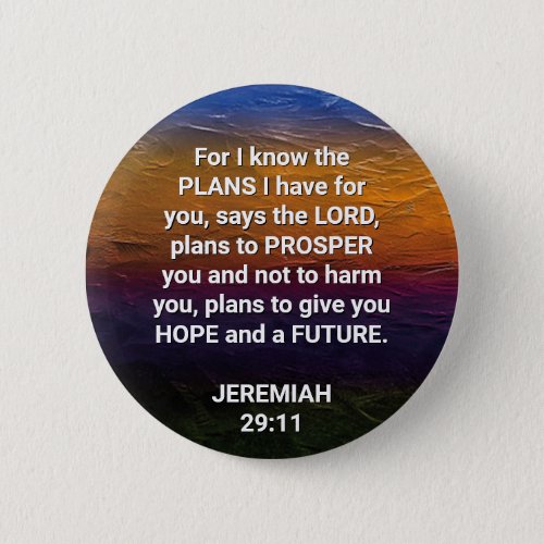 Christian I KNOW THE PLANS Jeremiah 2911 Button