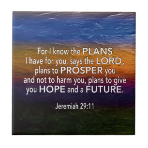 Christian I KNOW THE PLANS Jeremiah 29:11 Ceramic Tile