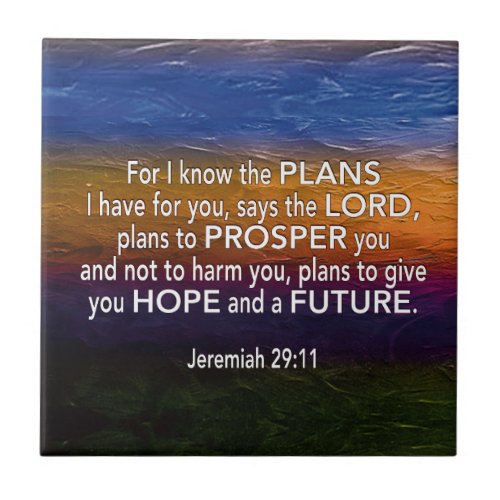 Christian I KNOW THE PLANS Jeremiah 2911 Ceramic Tile