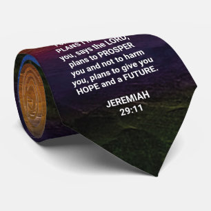 Christian I KNOW THE PLANS Jeremiah 29:11 Monogram Neck Tie