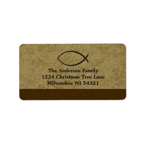 Christian Ichthys Fish Symbol Label