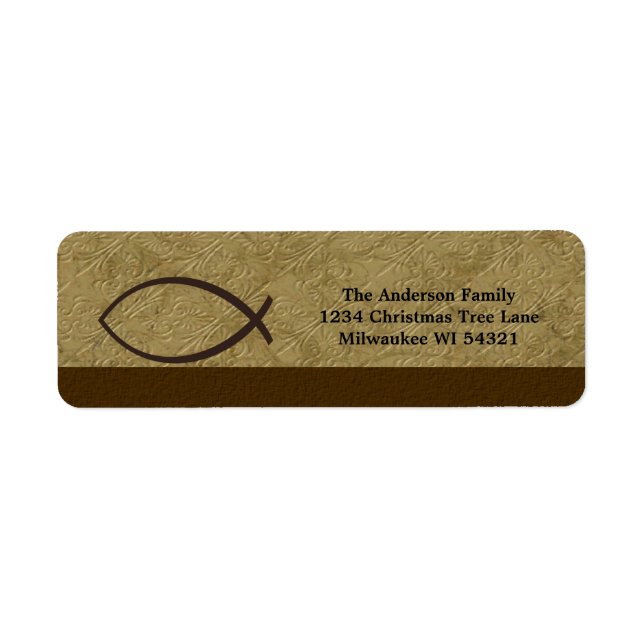 Christian Ichthys Fish Symbol Personalized Label (Front)