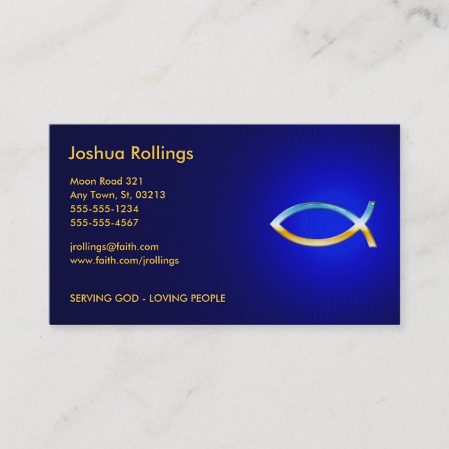 Christian | Ichtus Symbol Business Card (Front)