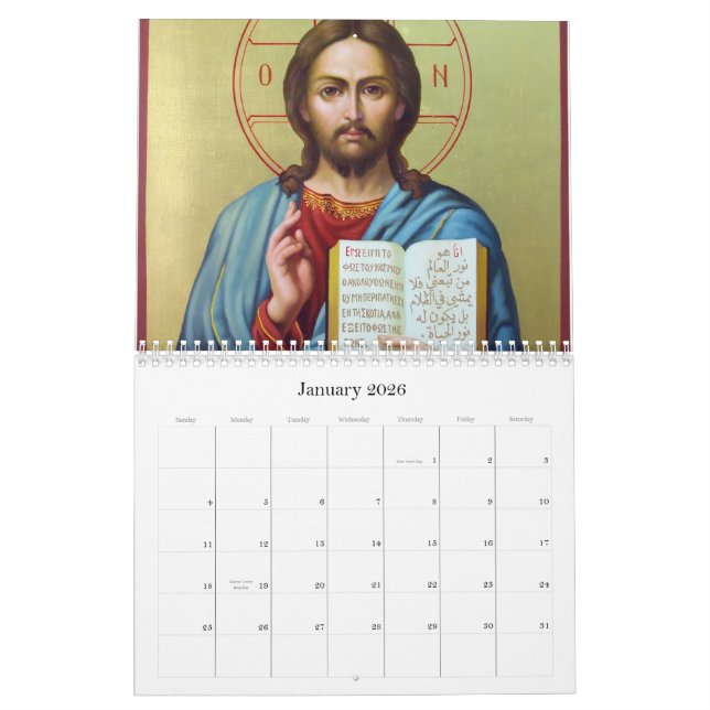 Christian Icon Calendar (Jan 2026)