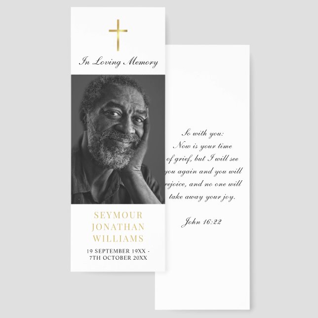 Christian In Loving Memory Memorial Bookmark (Front & Back)
