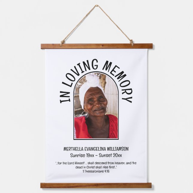 Christian IN LOVING MEMORY Photo Hanging Tapestry (Front)